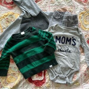 GAP Green and Gray Striped Kids Sweatshirt